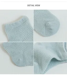 Baby Sommer ultradünne Mesh atmungsaktive Eisseide Socken Detailansicht Stoffstruktur