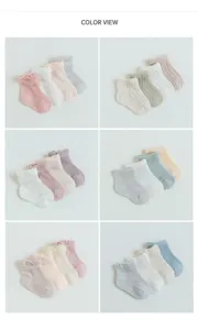 Baby Netzsocken Detailansicht, ultra dünne atmungsaktive Sommer kurze Socken Set.