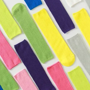 Kinderen Effen Kleur Halte Socken Gekamd Katoen Ademend Lente Herfst Casual Dagelijkse Kindersokken