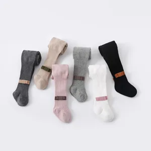 Baby ribbed cotton tights toddler cute bow pantyhose autumn winter daily wear leggings 6 colors