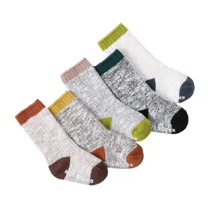 Kids non-slip cotton mid-tube socks, thickened thermal floor socks for toddlers, autumn winter