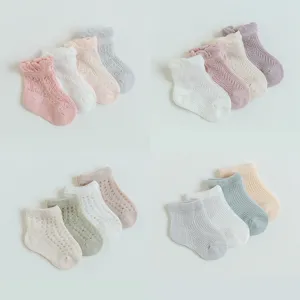 Atmungsaktive Mesh Babysocken für den Sommer, weiche Neugeborenen Kleinkind Socken Set.