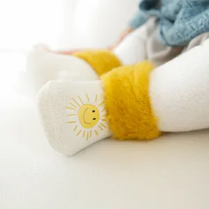 Calze Alte Calde in Pile Ispessito per Neonati Simpatico Design Cartone Animato Calze Invernali Morbide e Comode per Neonati e Bambini Piccoli