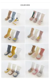 Korean style autumn winter long baby socks cute cartoon infant toddler high tube socks