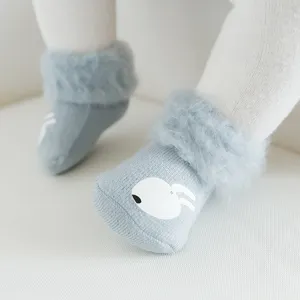 Calzini invernali neonato caldi felpati simpatico design con coniglio morbidi maglia