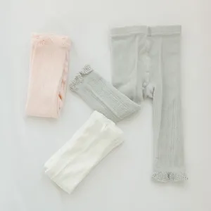 Leggings sottili e traspiranti per bambini in cotone, collant estivi a rete per bambine