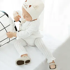 Collant a rete bianco in cotone traspirante per neonati leggings per bambini vista principale