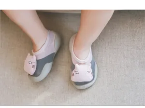 Babys rutschfeste Bodensocken weiche Sohle Lauflernschuhe mit süßem Katzen Plüsch Detail