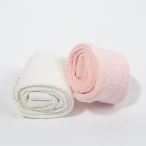 Cute baby girl cotton mesh tights and leggings in white and pink, rolled soft summer socks.