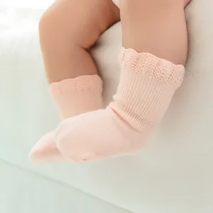 Babymeisjes Gekamd Katoen Sokken Schattige Volant Peuter Zuigeling Sokken Zacht Ademend Kindersokken