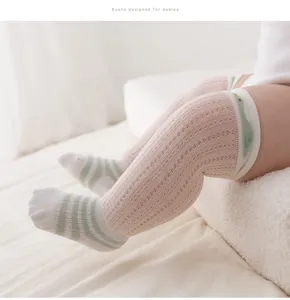 Baby over-the-knee mesh socks, summer thin breathable mosquito-proof cute toddler stockings.