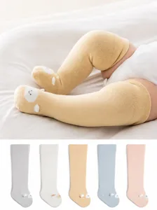 Baby over-the-knee socks with cute 3D ears, soft cotton, antibacterial and seamless design.