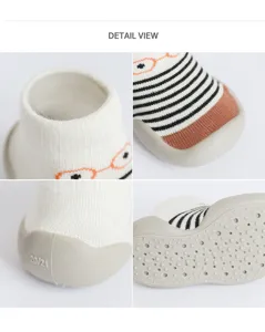Kleinkind Anti-Rutsch Socken mit Gummisohle, atmungsaktive Baby Laufsocken Detailansicht.