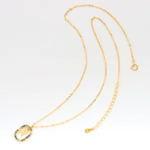 Bunte Zirkon Buchstabe R Anhänger Halskette S925 Silber Mode Schlüsselbein Kette Schmuck