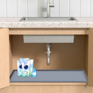 Nordisch Silikon Unter Spuele Matte Wasserdicht Ausfallsicher Schrank Liner Waermeisolierung Abtropfmatte Kueche Aufbewahrung Kissen Grau