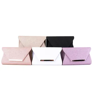 Women Glitter Envelope Clutch Bag Metallic Chain Evening Handbag Wedding Party Prom Purse Fashion Crossbody Bag