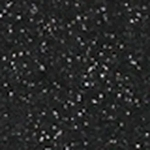 Detailed close-up view of black glitter evening bag fabric, showing sparkling texture and material.