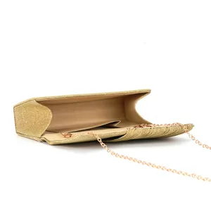 Sac de soirée pochette à paillettes dorées élégant pour femme mariage chaîne sac.