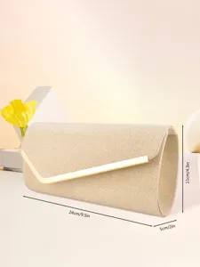 Détail du produit pochette de soirée pailletée avec des dimensions de taille précises.