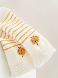 Newborn baby striped knee-high socks cute cartoon cotton infant socks soft breathable