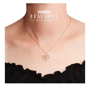 Collana madre-figlia in argento S925 placcato oro ciondolo cavo cifra 8 gioielli donna