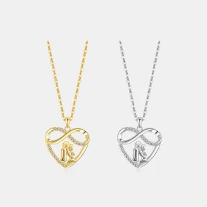 Ciondolo in Argento Sterling 925 Cuore Infinito Madre Figlia Solo Senza Catena Gioielli con Strass Regalo per Donna