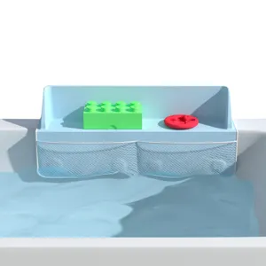 Organizer per Giochi da Bagno in Silicone Borsa in Rete Traspirante Con Forti Ventose Scaffale di Stoccaggio per Giocattoli da Bagno