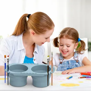 Draagbare Opvouwbare Siliconen Penseelwasser Emmertje Multifunctionele Aquarel Verf Pigment Emmer Kunststudent Schildergereedschap
