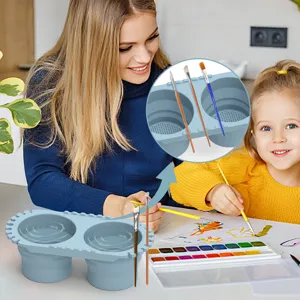 Opvouwbare siliconen penseelreiniger multifunctionele waterbeker voor kunstenaars en schilderen.