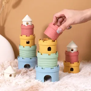Silikon Stapelbecher Turm Spielzeug für Kleinkinder, Früherziehung Farben und Zahlen.