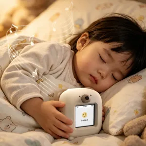 Süßer Kinder Smart AI Begleiter Lautsprecher mit Bildschirm, Akku, Musikplayer zum Schlafen