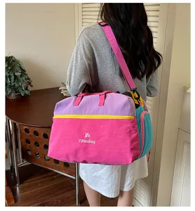 Borsa da viaggio colorata per donna weekend borsa da palestra leggera con tracolla