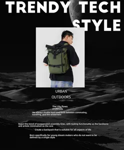 Ανδρικό σακίδιο πλάτης roll top casual ταξιδιού εργασίας τακτικό μεγάλη χωρητικότητα ανθεκτικό
