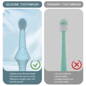 Silicone pet toothbrush soft bristle dog cat oral cleaning tool comparison detail