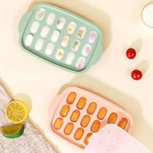 Vaschetta per Ghiaccio in Silicone Con Coperchio Stampi per Alimenti per Neonati Resistente al Calore Multigriglia Utensile da Cucina