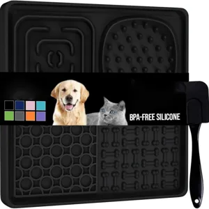 Tappetino da Leccare per Animali in Silicone Mangiatoia Lenta Tappetino per Addestramento Cani Ventosa Tappetino per Ciotola con Raschietto Accessori per Animali