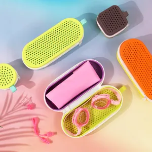 Draagbare ademende siliconen zwembrilhoes grote capaciteit beschermende opbergtas voor zwemmen.