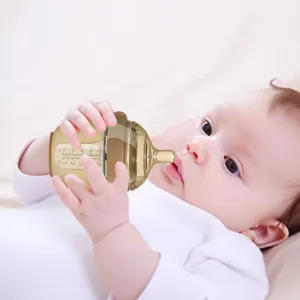 Newborn silicone baby bottle anti-drop soft anti-colic feeding bottle with scale.