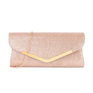 Glitzernde Kuendeltasche mit Goldkette, elegante Abendtasche Schultertasche fuer Partys.