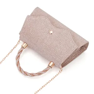 Sparkly evening clutch handbag for women, elegant glitter party wedding shoulder bag.