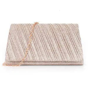 Elegante Glitzer Clutch Tasche mit Kette, perfekte Abendtasche für Hochzeitsfeiern.