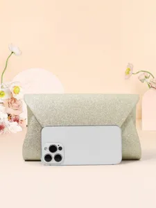 Sac pochette enveloppe pailleté pour femmes, sac de soirée élégant avec détail brillant fin.