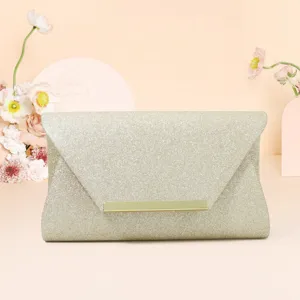Sac de soirée élégant pour femmes pochette à paillettes avec fermoir métallique pour fête.