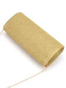 Women Gold Glitter Clutch Bag Evening Wedding Metallic Chain Crossbody Bag Party Purse