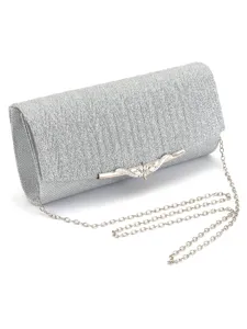 Women's Evening Clutch Bag Glitter Sequins Pleated Handbag Elegant Metallic Chain Crossbody Bag For Wedding Party Banquet