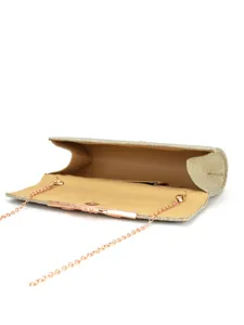 Elegant gold glitter evening clutch bag with chain strap for women weddings and parties