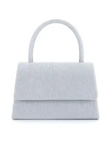Sac de soirée scintillant argenté pour femmes, élégant sac à main poignée pour fête.