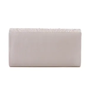 Elegant pleated rhinestone evening clutch bag for women, chic wedding party shoulder bag.