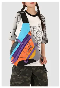 Outdoor sports colorful sling bag, fashion lightweight chest bag for daily travel and cycling.