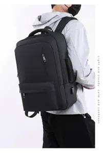 Sac à dos homme voyage affaires anti-vol ordinateur portable avec port USB noir voyage